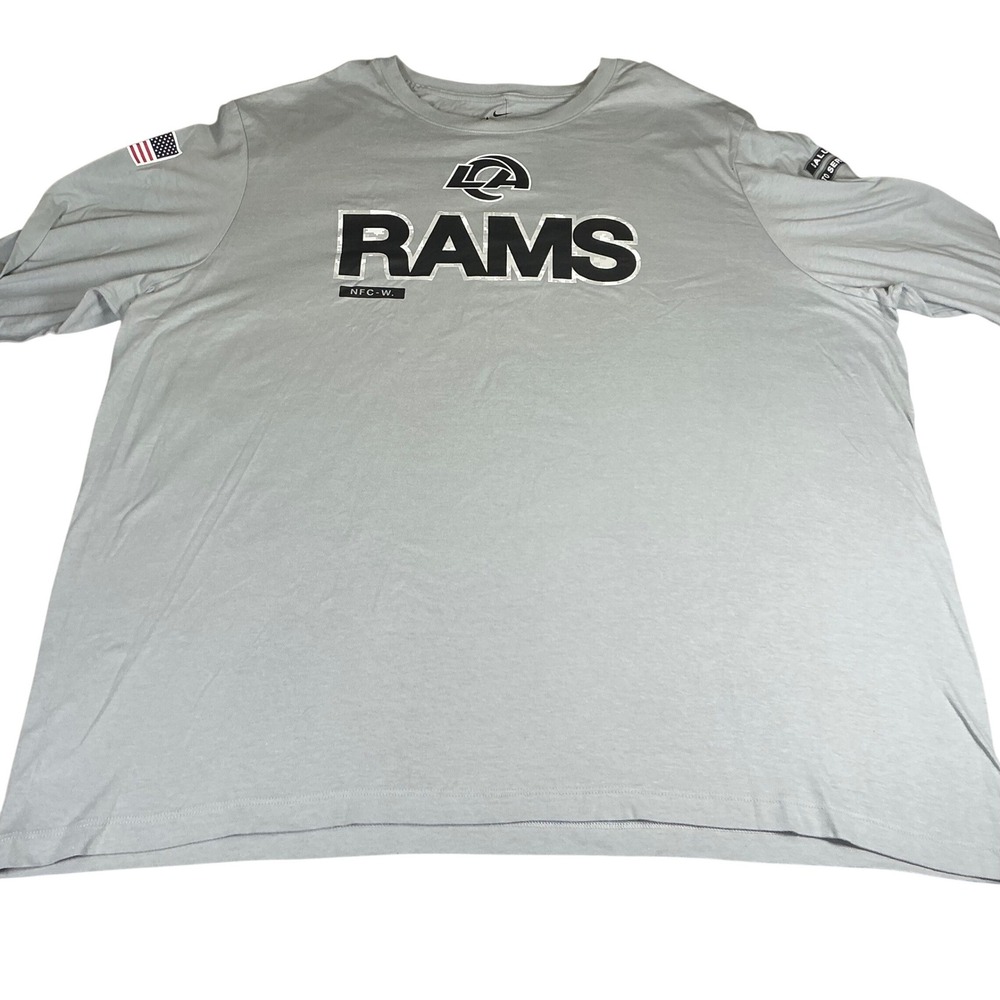 Nike Los Angeles Rams Salute To‎ Service Long Sleeve T Shirt Mens 3XL Gray NWT